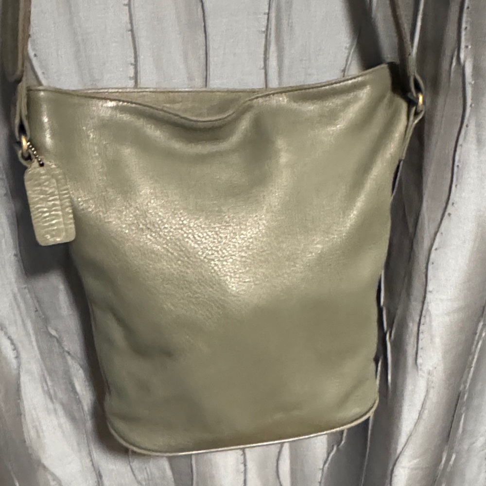 Coach Metallic Gray Shoulder Bag